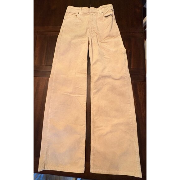 Beige Corduroy Wide Leg Pants For Quirky Fashion Lovers Size 4 - Picture 2 of 11